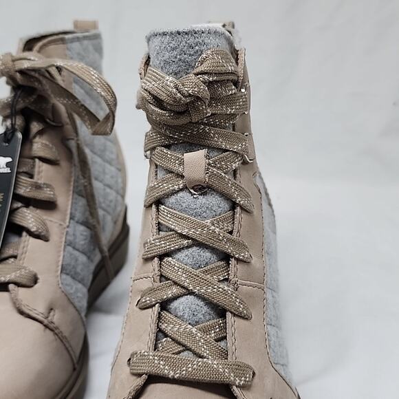 🐨SOREL🐨EVIE 11 NW LACE WOMAN 9.O BOOTIES WATERPROOF OMEGA TAUPE WET SAND NWOB - Picture 5 of 16